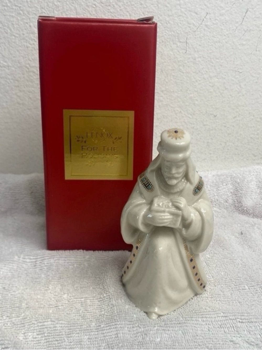 Lenox China Jewels Collection Nativity Balthazar Collectible Made in USA Holiday